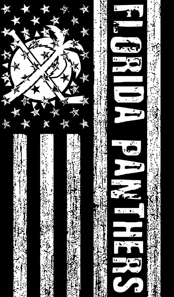 Florida Panthers Black And White American Flag logo vinyl decal